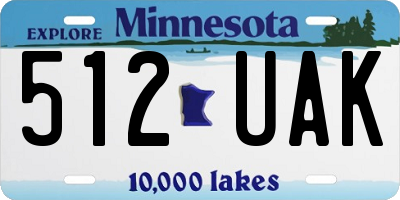 MN license plate 512UAK