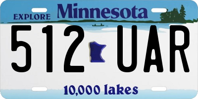 MN license plate 512UAR