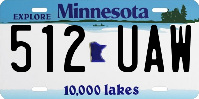 MN license plate 512UAW