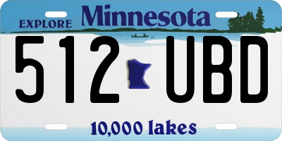 MN license plate 512UBD