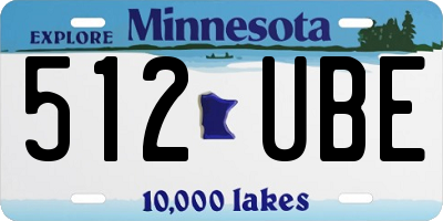 MN license plate 512UBE