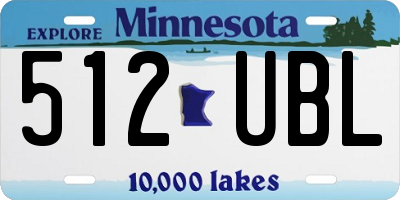 MN license plate 512UBL