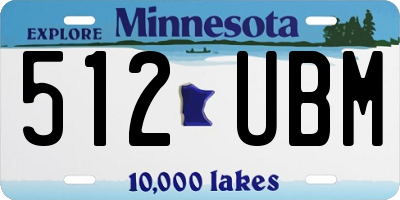 MN license plate 512UBM