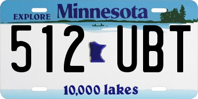 MN license plate 512UBT
