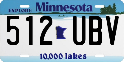 MN license plate 512UBV