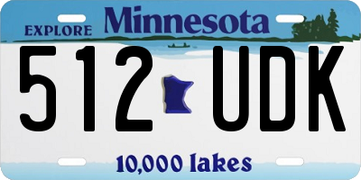 MN license plate 512UDK