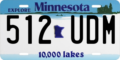 MN license plate 512UDM