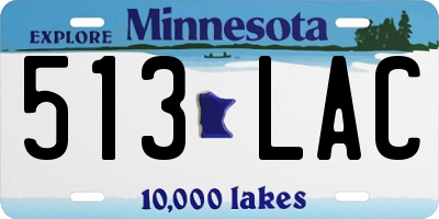 MN license plate 513LAC