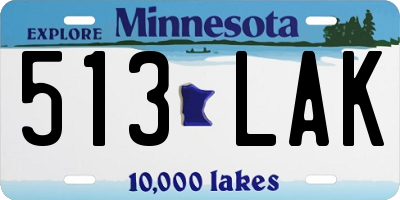 MN license plate 513LAK