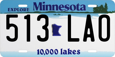 MN license plate 513LAO