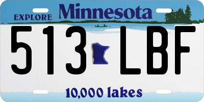 MN license plate 513LBF