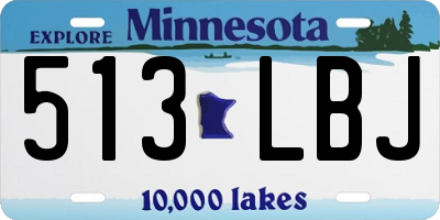 MN license plate 513LBJ