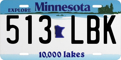 MN license plate 513LBK