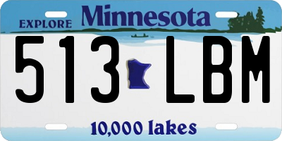 MN license plate 513LBM