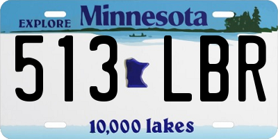 MN license plate 513LBR