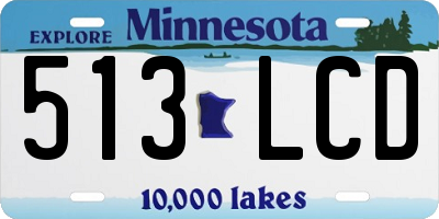 MN license plate 513LCD