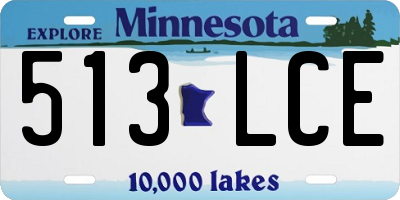 MN license plate 513LCE