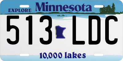 MN license plate 513LDC