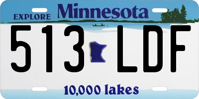 MN license plate 513LDF
