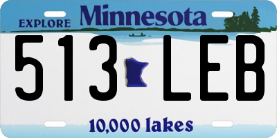 MN license plate 513LEB