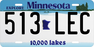 MN license plate 513LEC