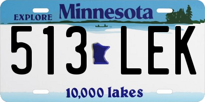MN license plate 513LEK