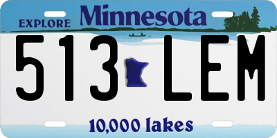 MN license plate 513LEM