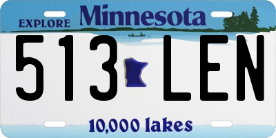 MN license plate 513LEN