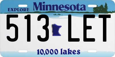 MN license plate 513LET