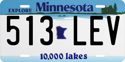 MN license plate 513LEV