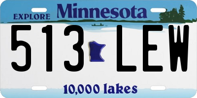MN license plate 513LEW