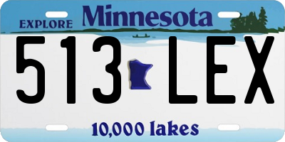 MN license plate 513LEX