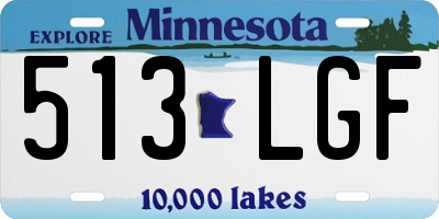 MN license plate 513LGF