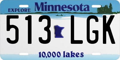 MN license plate 513LGK