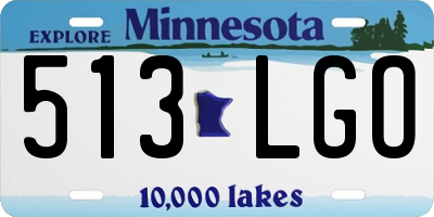MN license plate 513LGO
