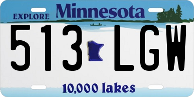 MN license plate 513LGW