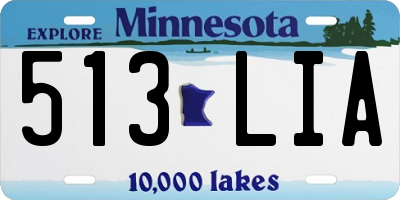 MN license plate 513LIA