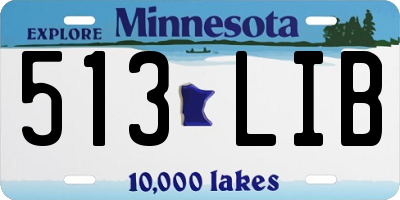 MN license plate 513LIB