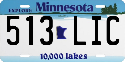 MN license plate 513LIC