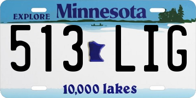 MN license plate 513LIG
