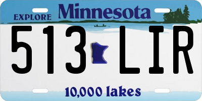MN license plate 513LIR