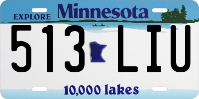 MN license plate 513LIU