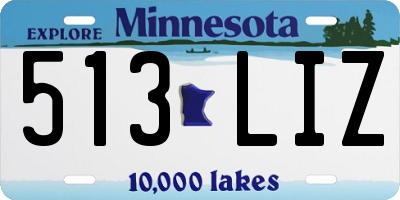 MN license plate 513LIZ