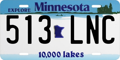 MN license plate 513LNC