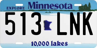 MN license plate 513LNK