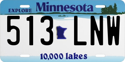 MN license plate 513LNW