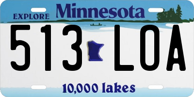 MN license plate 513LOA