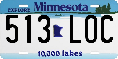MN license plate 513LOC