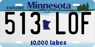 MN license plate 513LOF