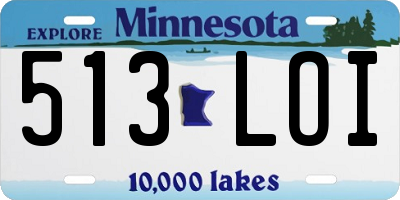 MN license plate 513LOI